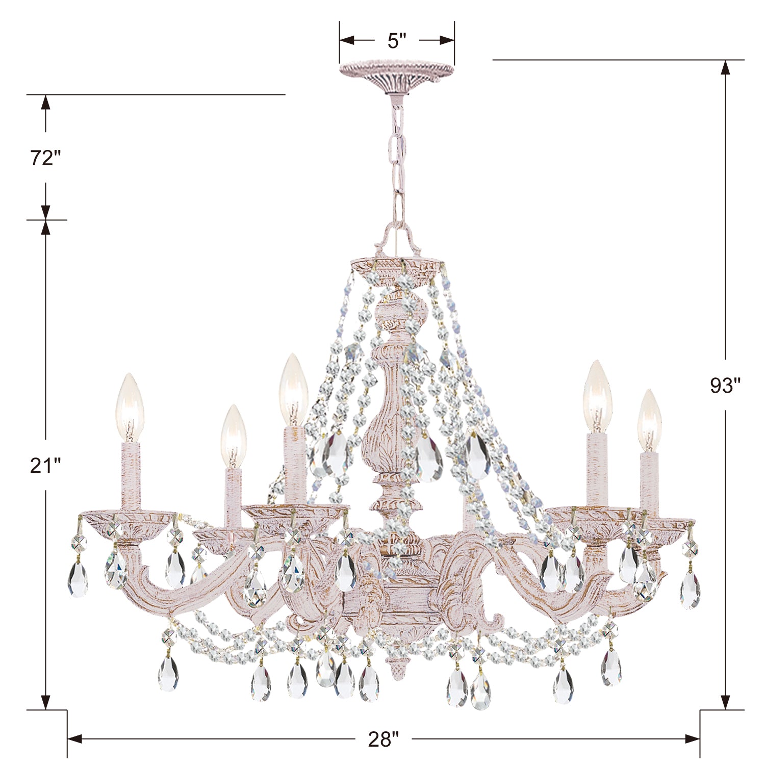 Crystorama Paris Market Crystal Drop 5026 6-Light Chandelier
