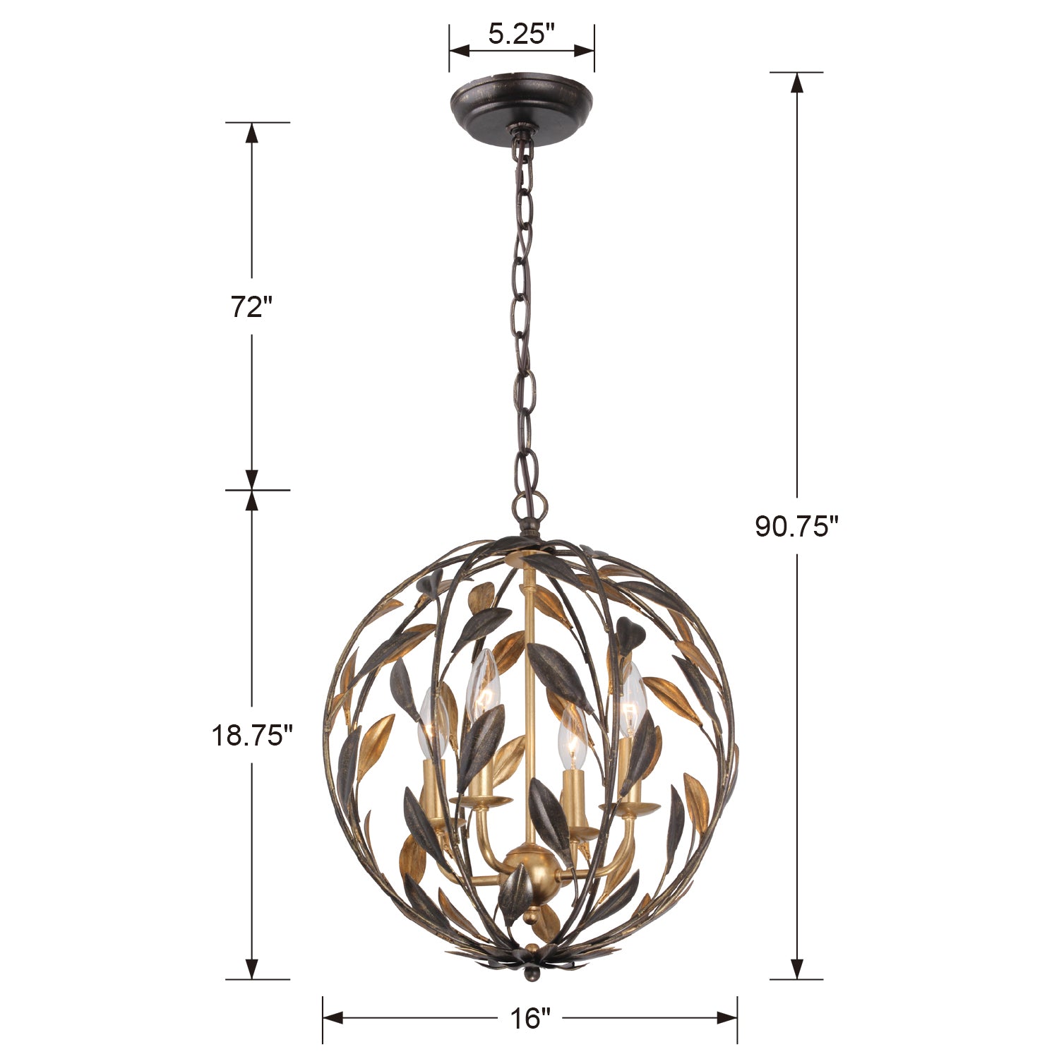 Crystorama Broche 4-Light Mini Chandelier