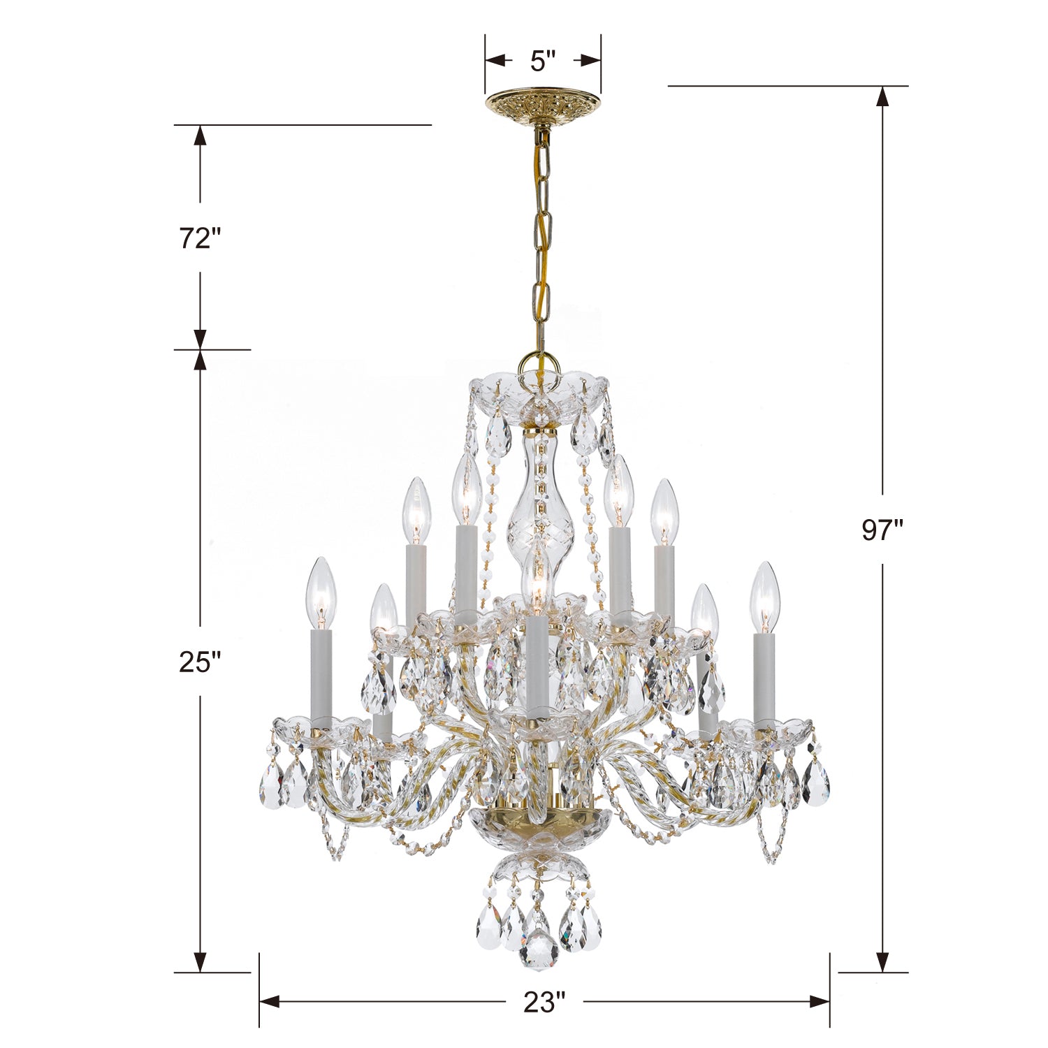 Crystorama Traditional Crystal 5080 10-Light Chandelier