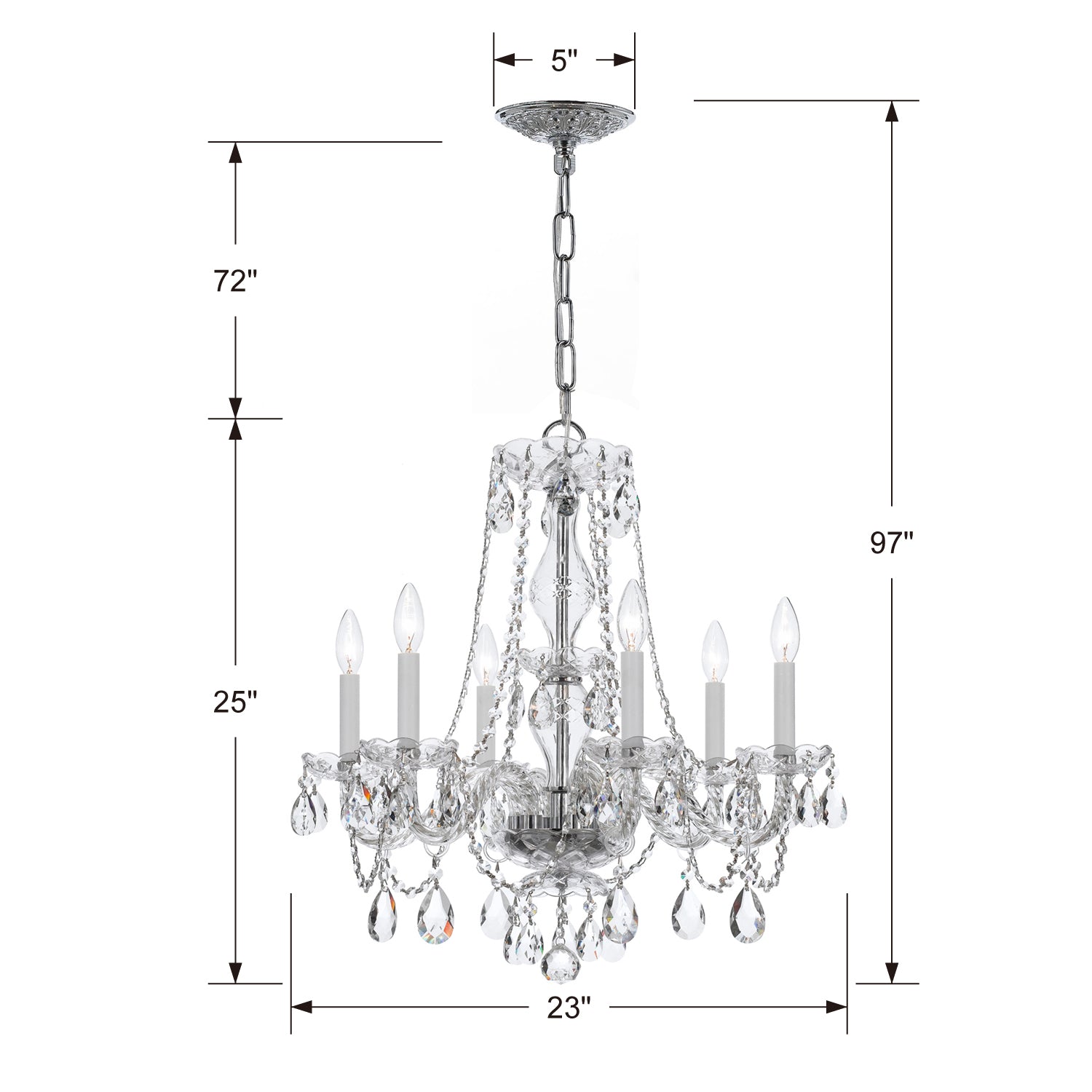 Crystorama Traditional Crystal 5086 6-Light Chandelier