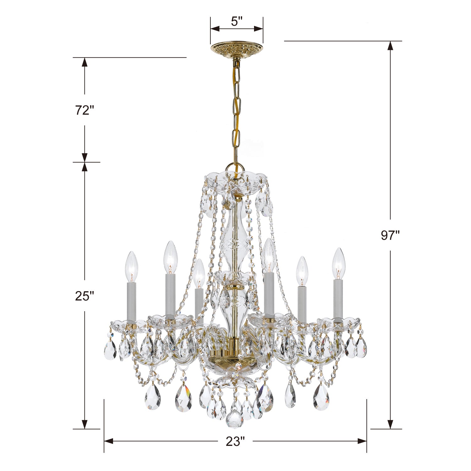 Crystorama Traditional Crystal 5086 6-Light Chandelier