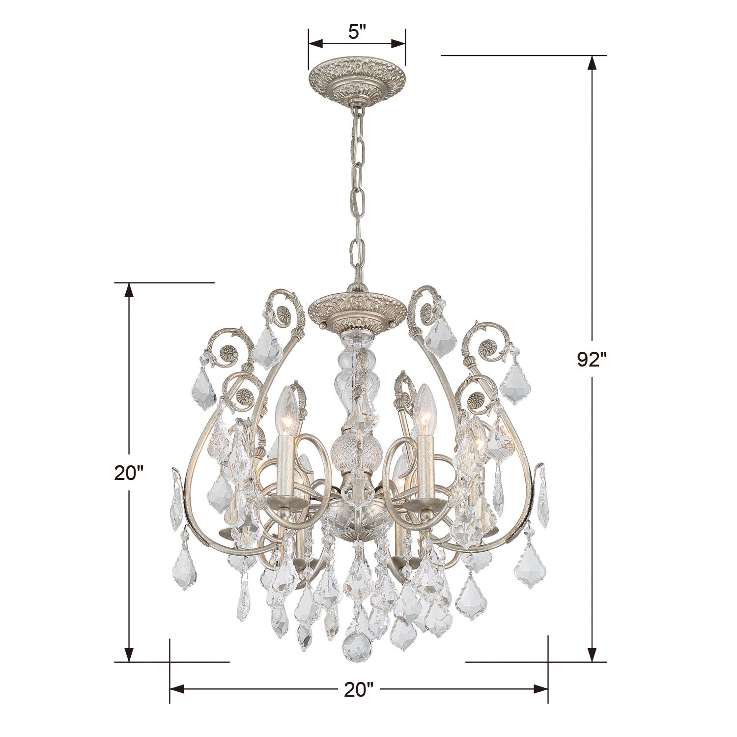 Crystorama Regis Semi Flush Ceiling Mount