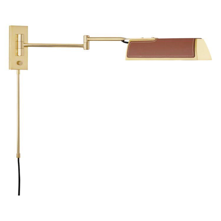 Hudson Valley Lighting Holtsville Leather Swing Arm Wall Sconce - Final Sale