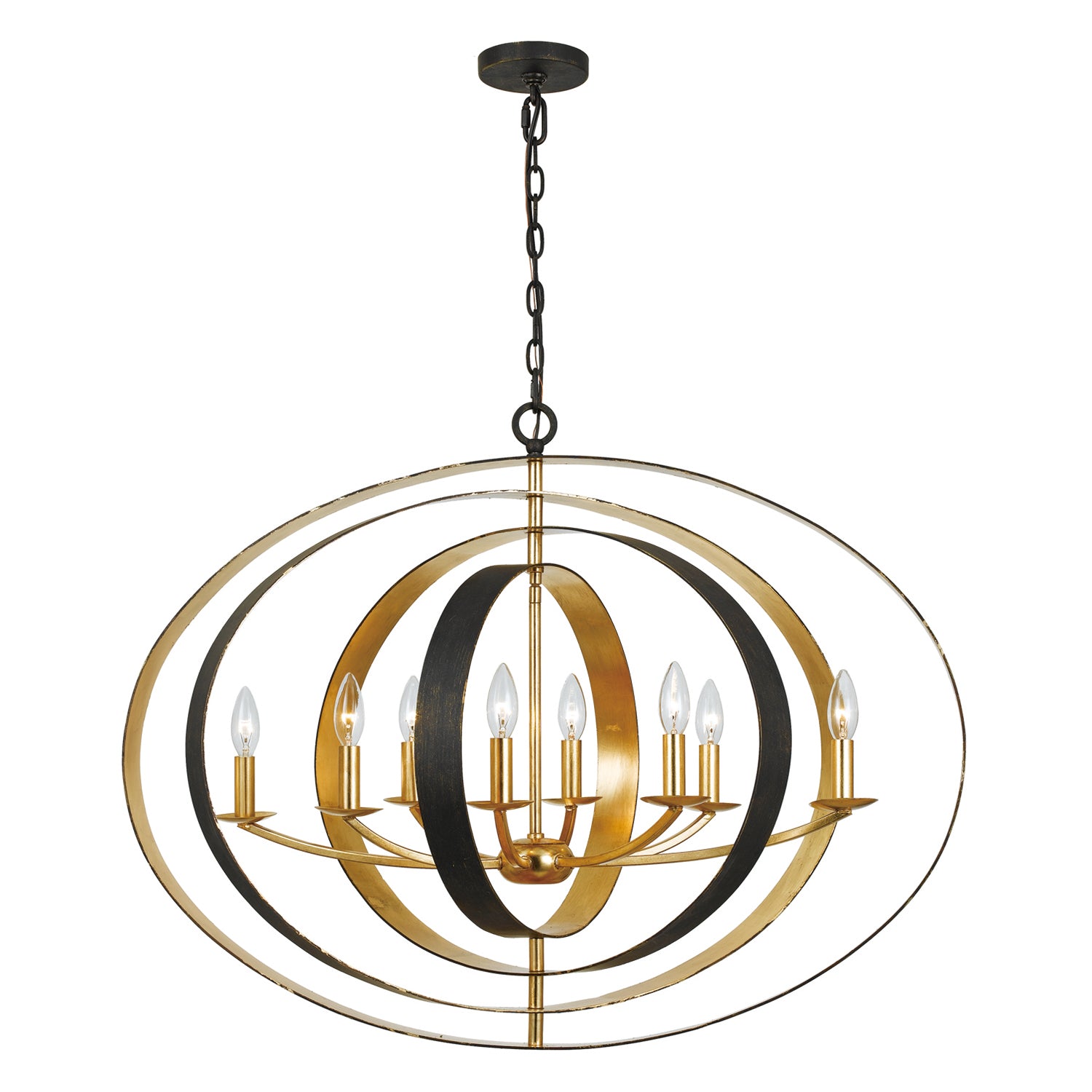 Crystorama Luna 8-Light Oval Chandelier
