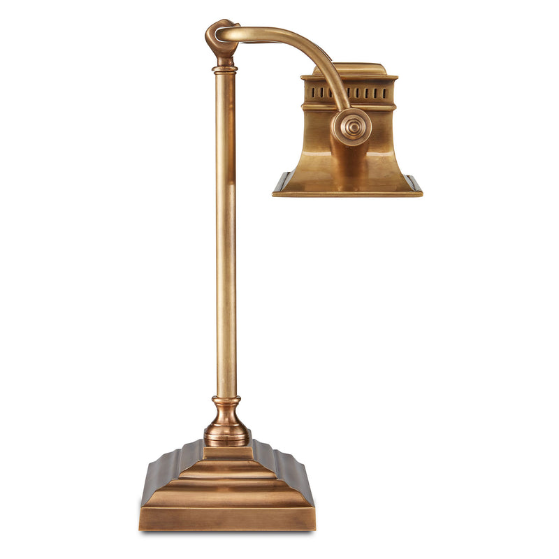 Bunny Williams for Currey & Co Malvasia Brass Desk Lamp