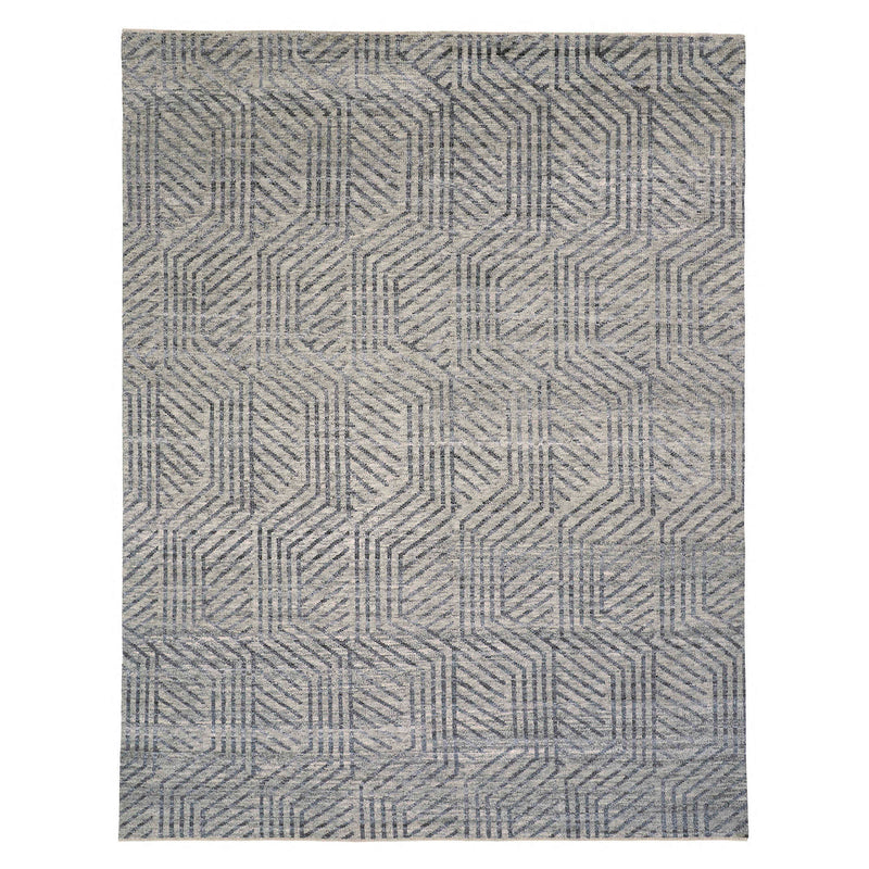 Feizy Vivien Gray Beige Hand Knotted Rug