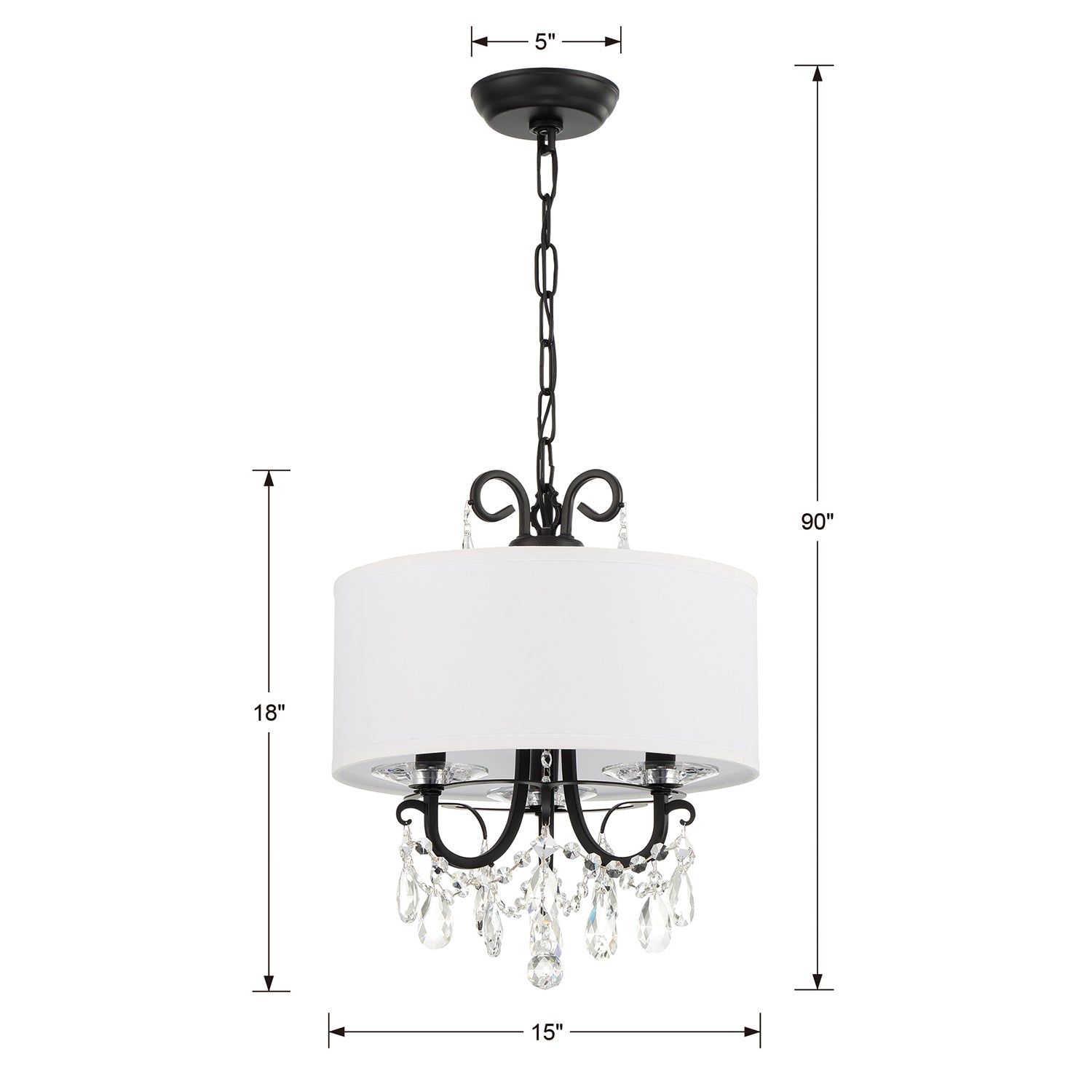 Crystorama Othello 3-Light Shade Mini Chandelier