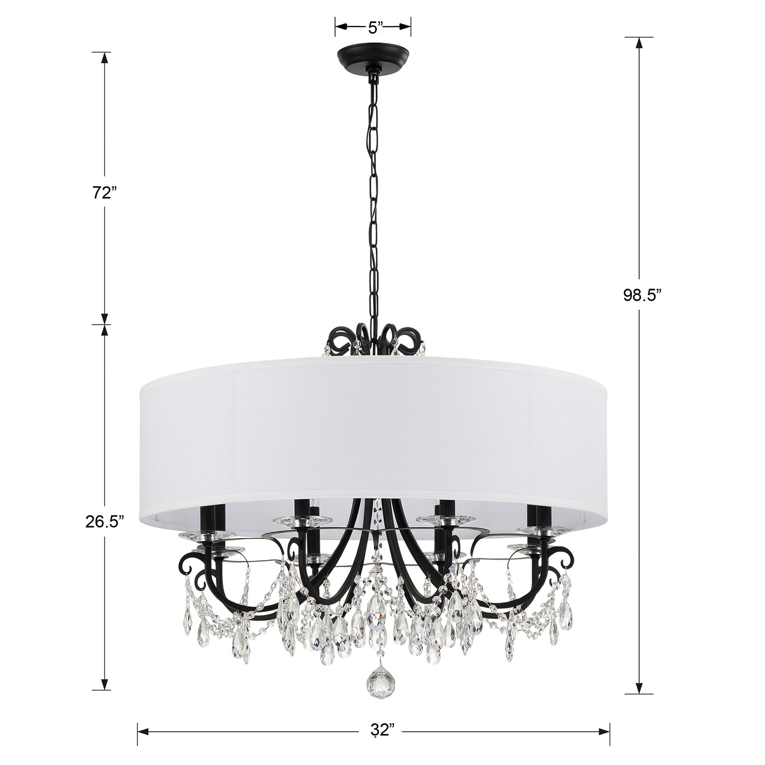 Crystorama Othello Shade 8-Light Chandelier