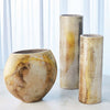 Global Views Golden Raku Flat Round Vase