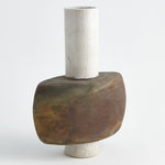 Global Views Rust Cylinder Raku Flared Vase