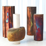 Global Views Rust Cylinder Raku Flared Vase