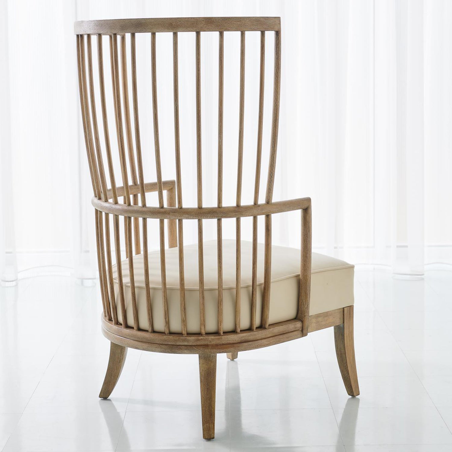 Global Views Spindle Wing Chair