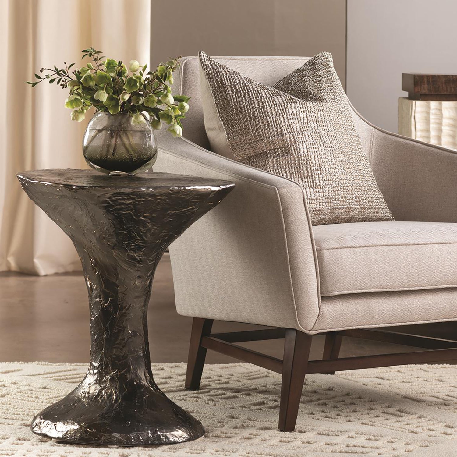 Global Views Primitive Accent Table – Paynes Gray