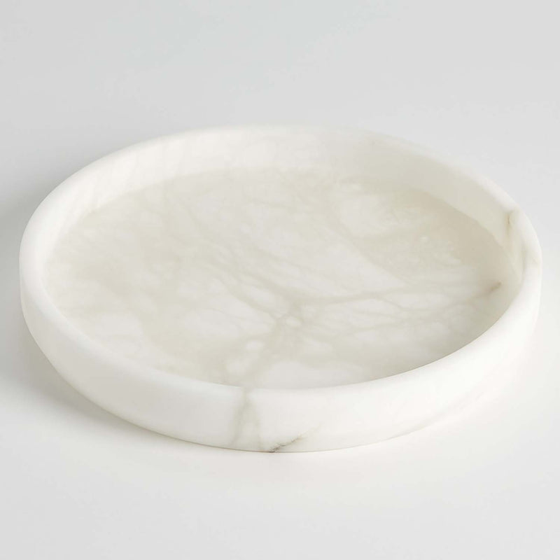 Global Views Alabaster Tapered Round Tray