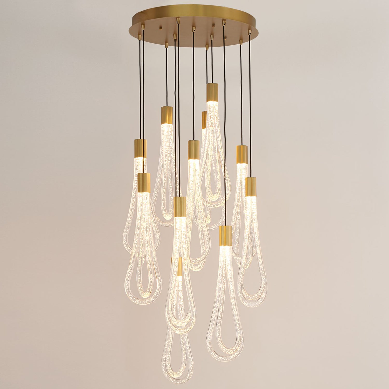 Global Views Round Layered Raindrop Chandelier