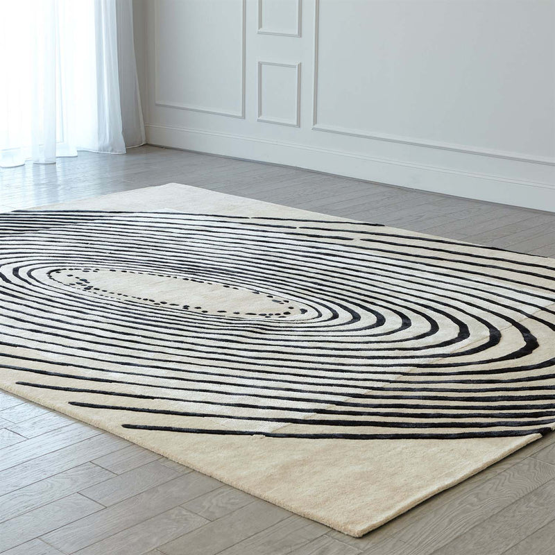 Global Views Concentric Circle Hand Tufted Rug – Paynes Gray