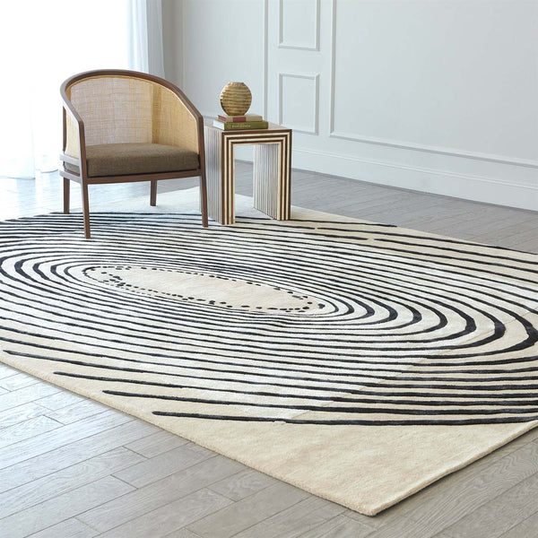 Global Views Concentric Circle Hand Tufted Rug – Paynes Gray