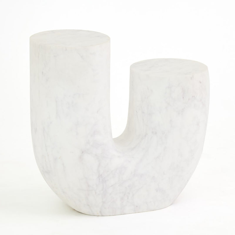 Global Views Marble Tube Accent Table