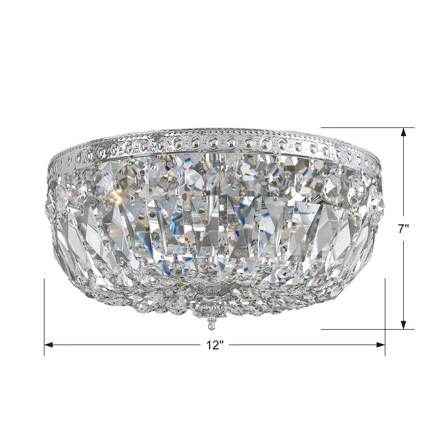 Crystorama Crystal 712 3-Light Flush Ceiling Mount
