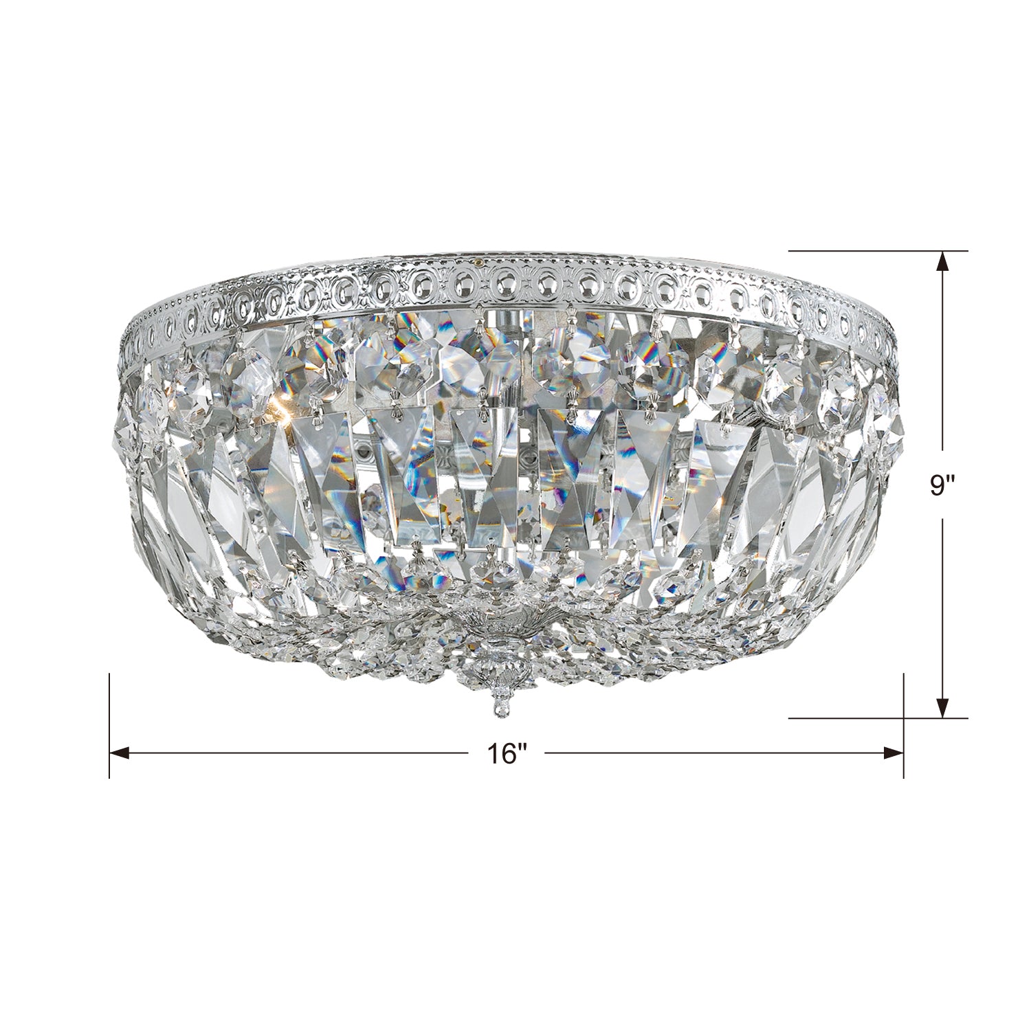 Crystorama Crystal 716 3-Light Flush Ceiling Mount