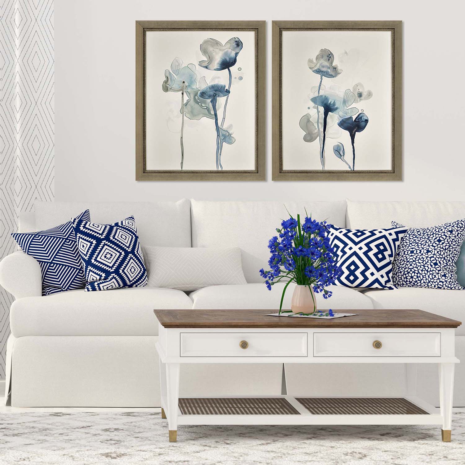 Vess Midnight Blossom II Framed Art Set of 2