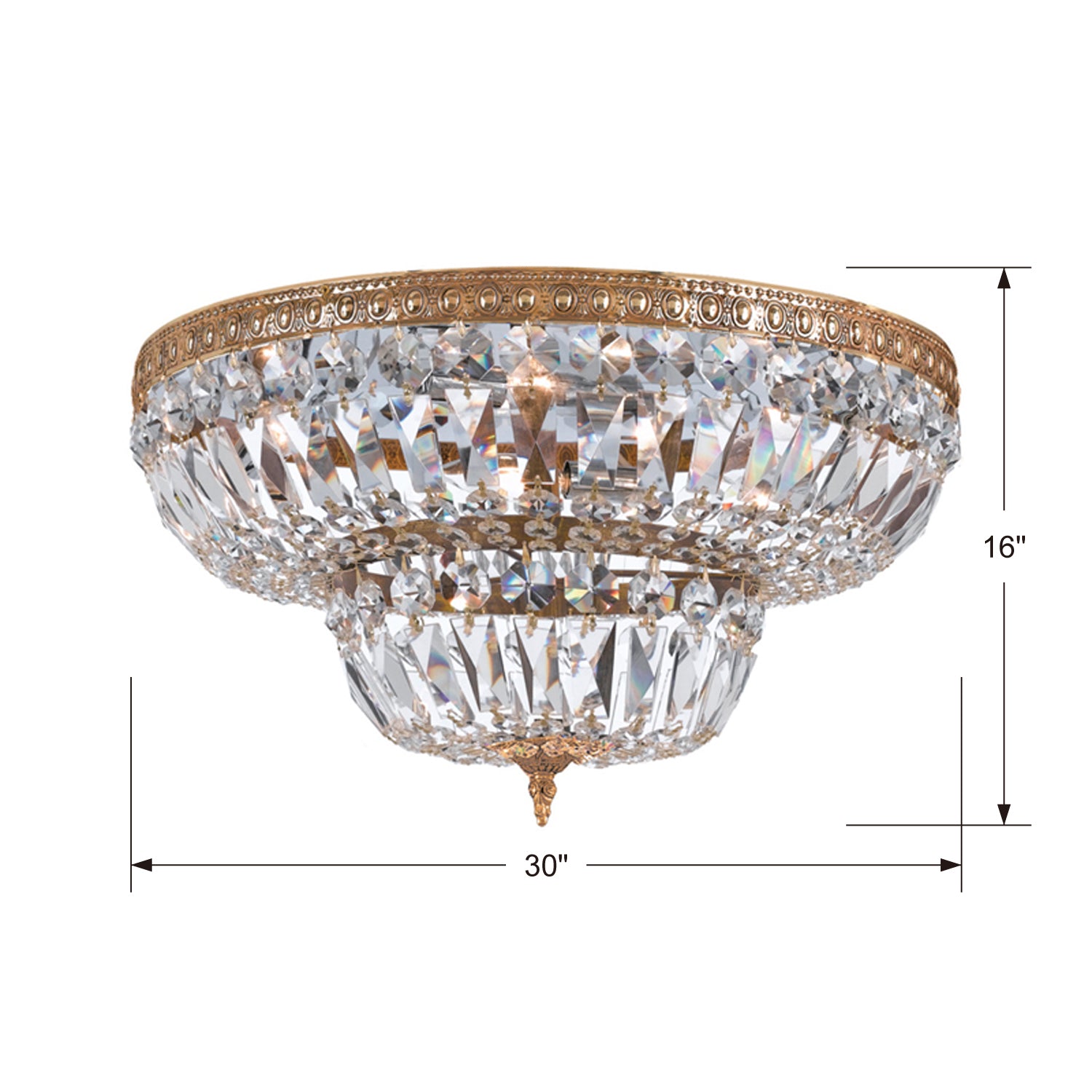 Crystorama Crystal 730 8-Light Flush Ceiling Mount