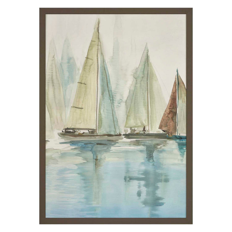 Pearce Blue Sailboats II Framed Art