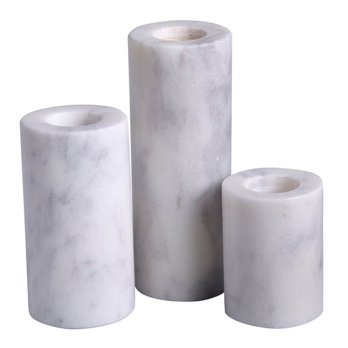 Thurman Marble Taper Candle Holder Set of 3