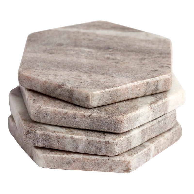 Zion Marble Hex Coaster Set of 8