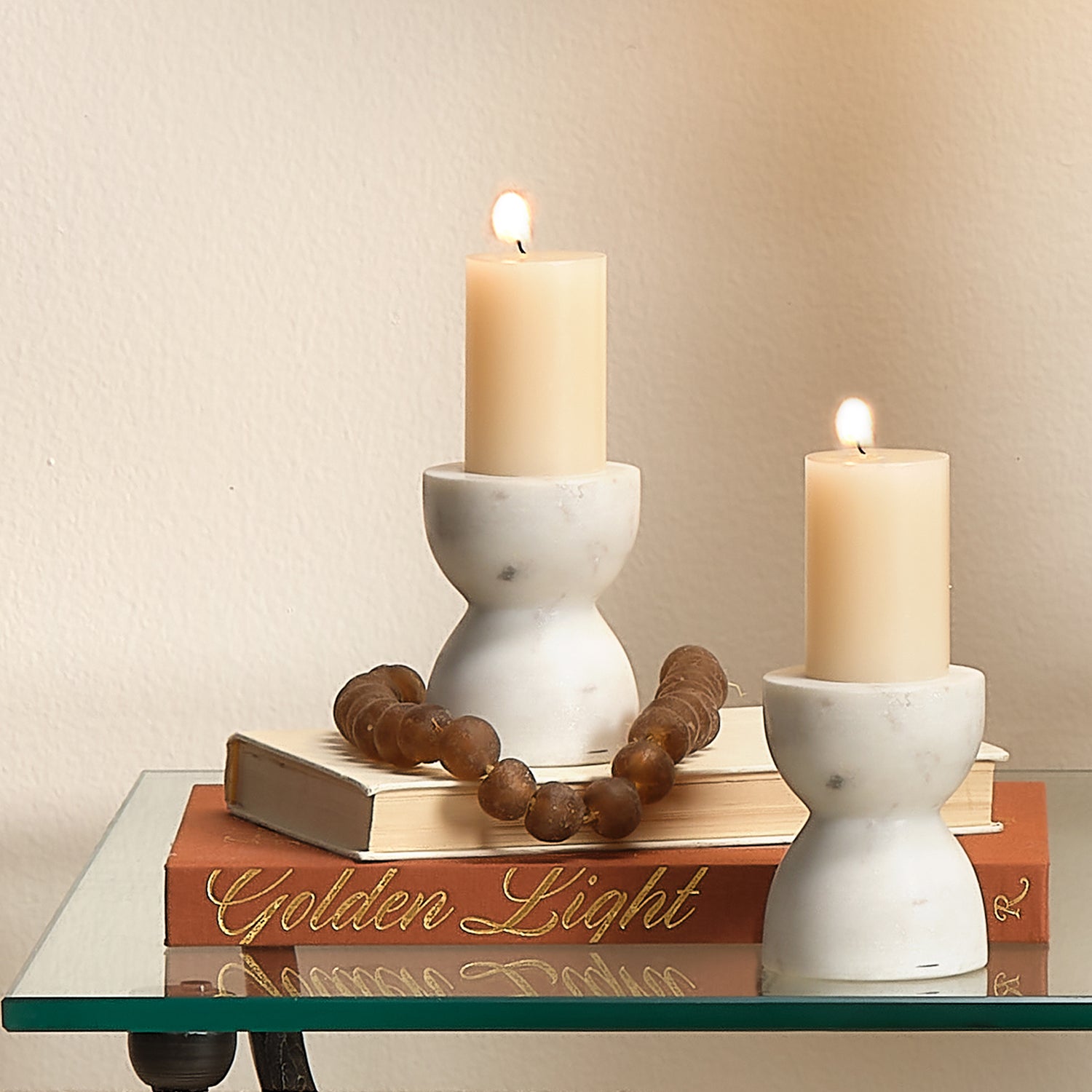 Jamie Young Petit Marble Candlestick Set of 2