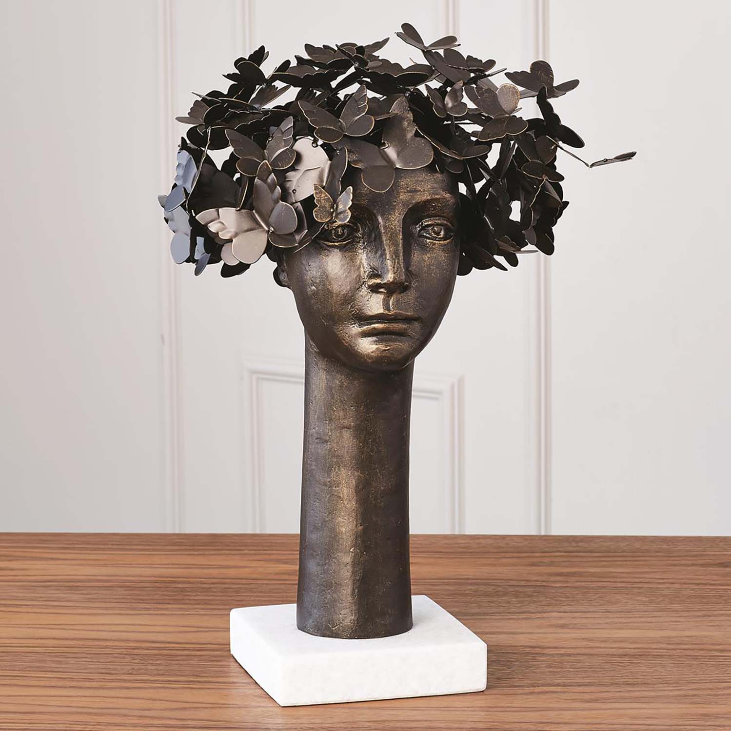 Global Views Butterflies for Brains Sculpture – Paynes Gray