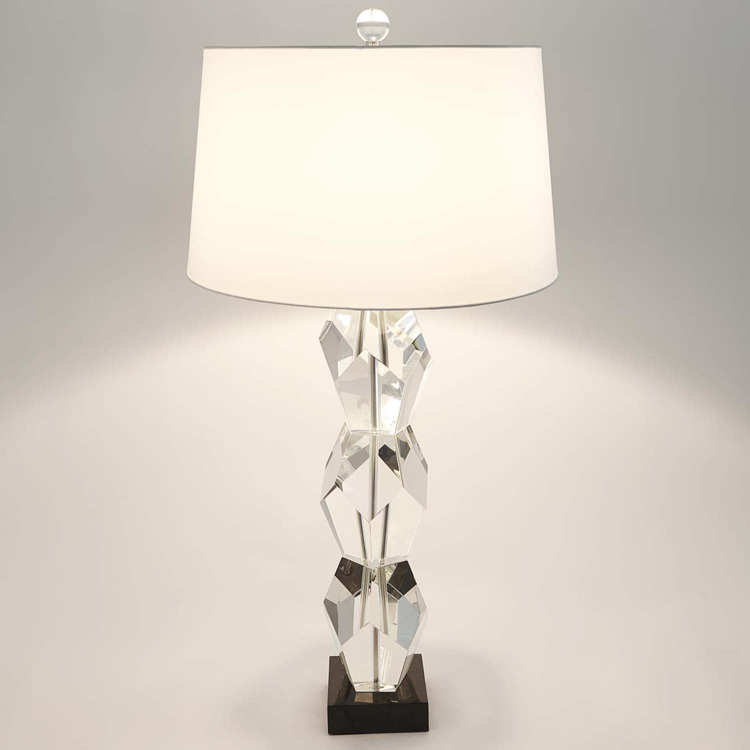 Global Views Facet Block Triple Table Lamp