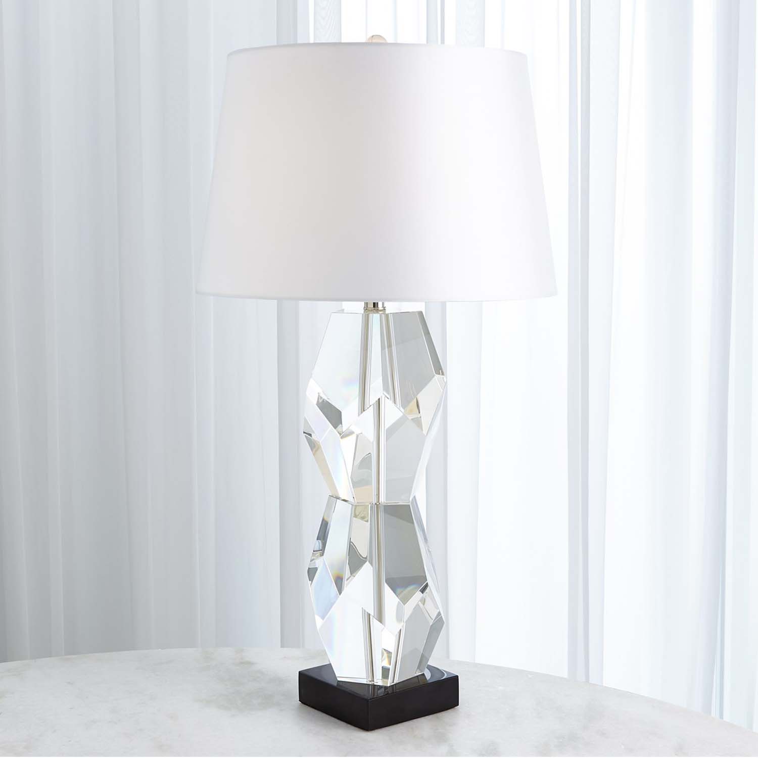 Global Views Facet Block Double Table Lamp