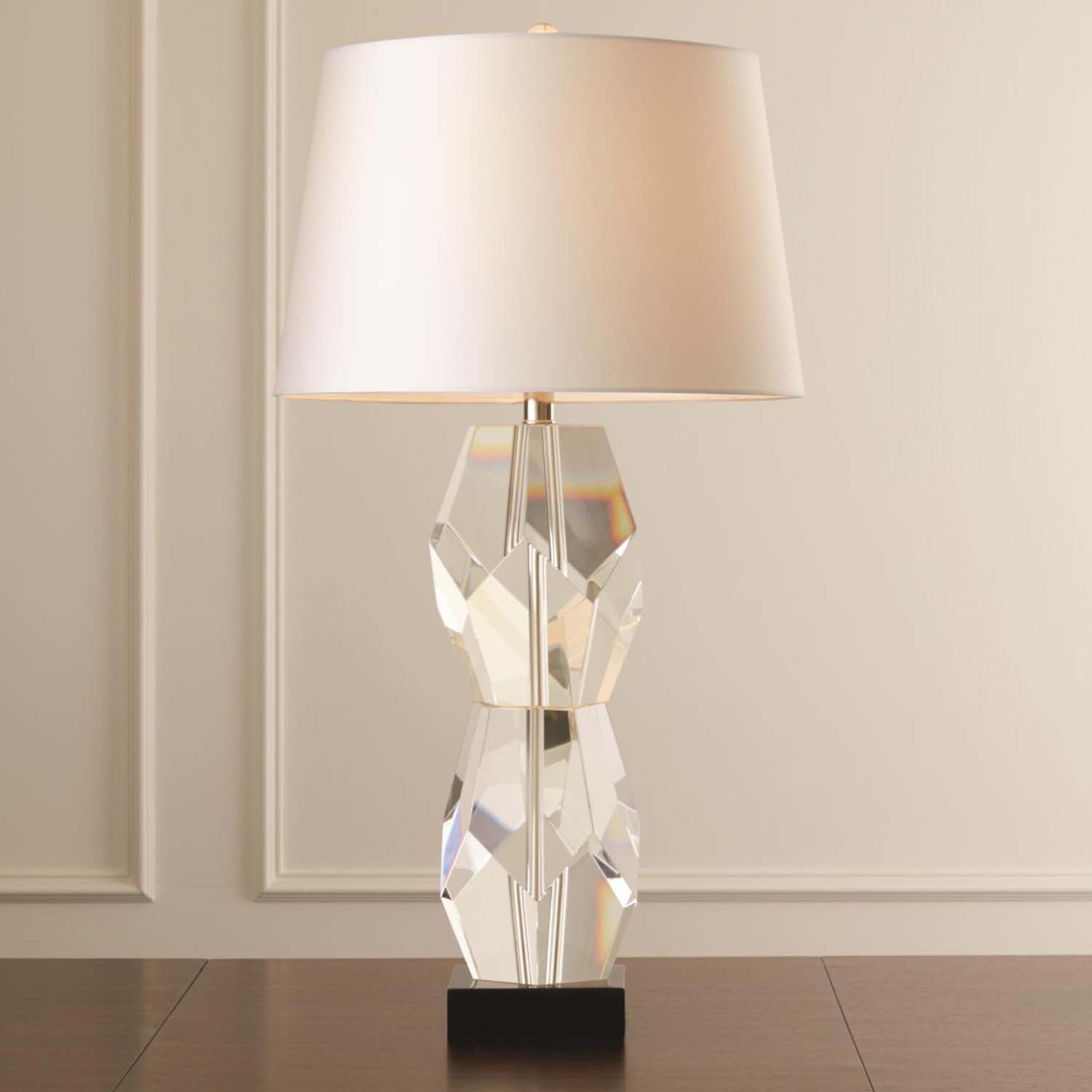 Global Views Facet Block Double Table Lamp
