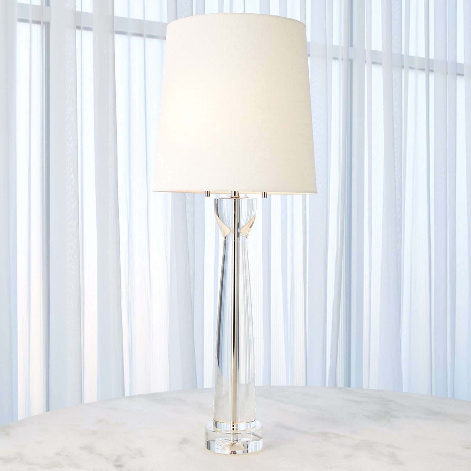 Global Views Modern Crystal Column Table Lamp – Paynes Gray