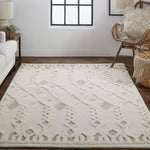 Feizy Anica Beige Ivory Tufted Rug