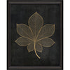 Leaf No 4 Gold on Black Framed Print