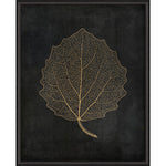 Aspen Leaf Gold on Black Framed Print
