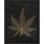 Caster Leaf Gold on Black Framed Print