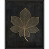 Leaf No 4 Gold on Black Framed Print