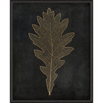 Oak Leaf Gold on Black Framed Print