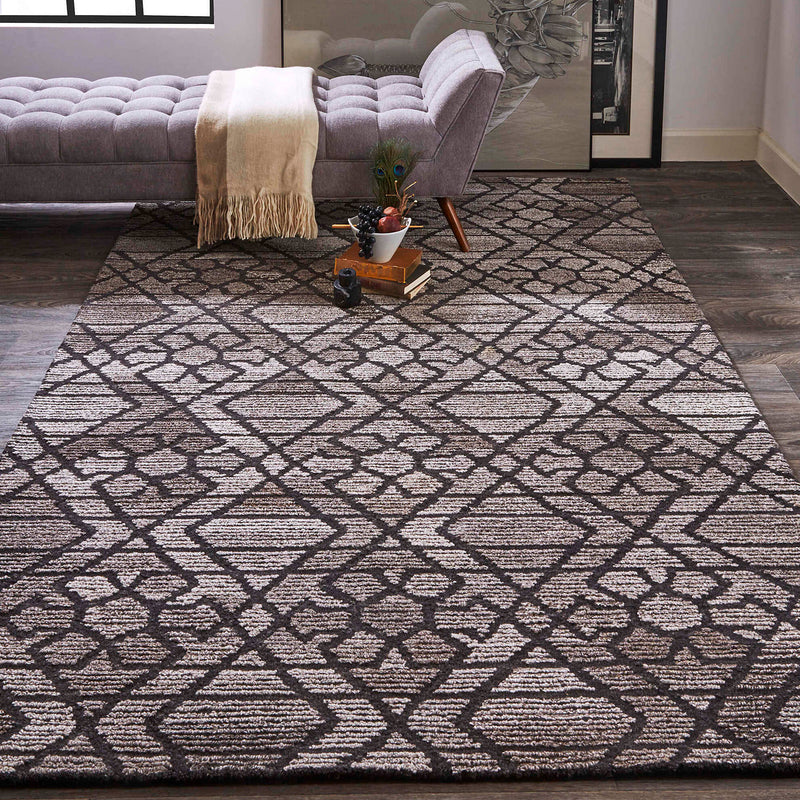 Feizy Asher Gray Charcoal Tufted Rug