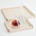 Global Views Leather Wrapped Handle Tray