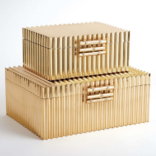 Global Views Corrugated Bamboo Box