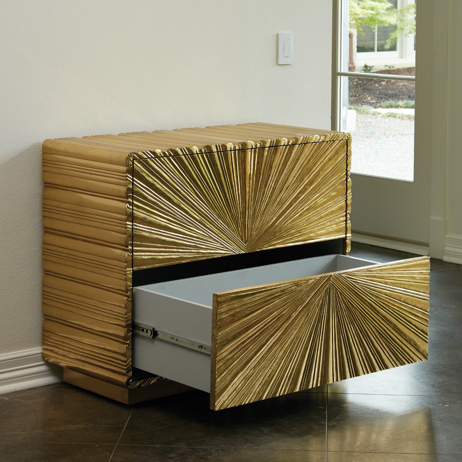 Global Views Linenfold 2 Drawer Chest