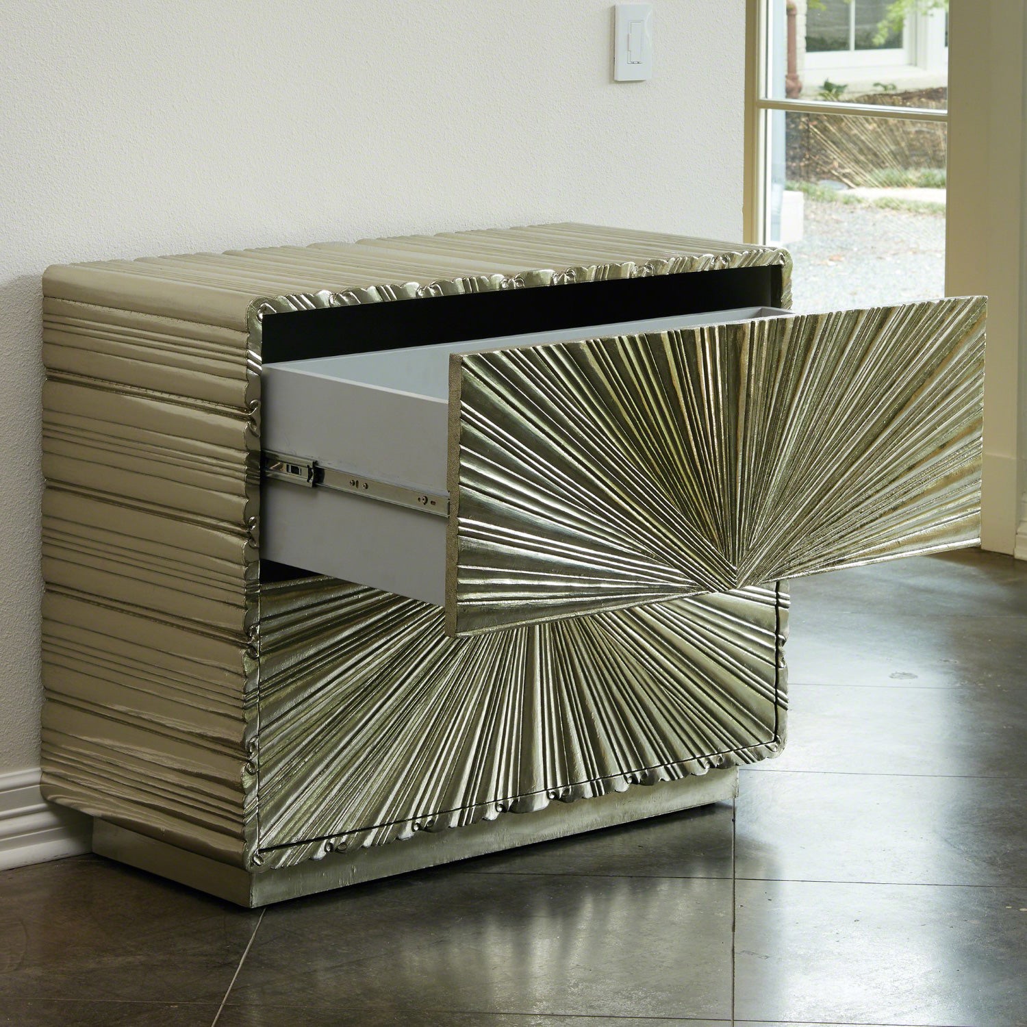 Global Views Linenfold 2 Drawer Chest