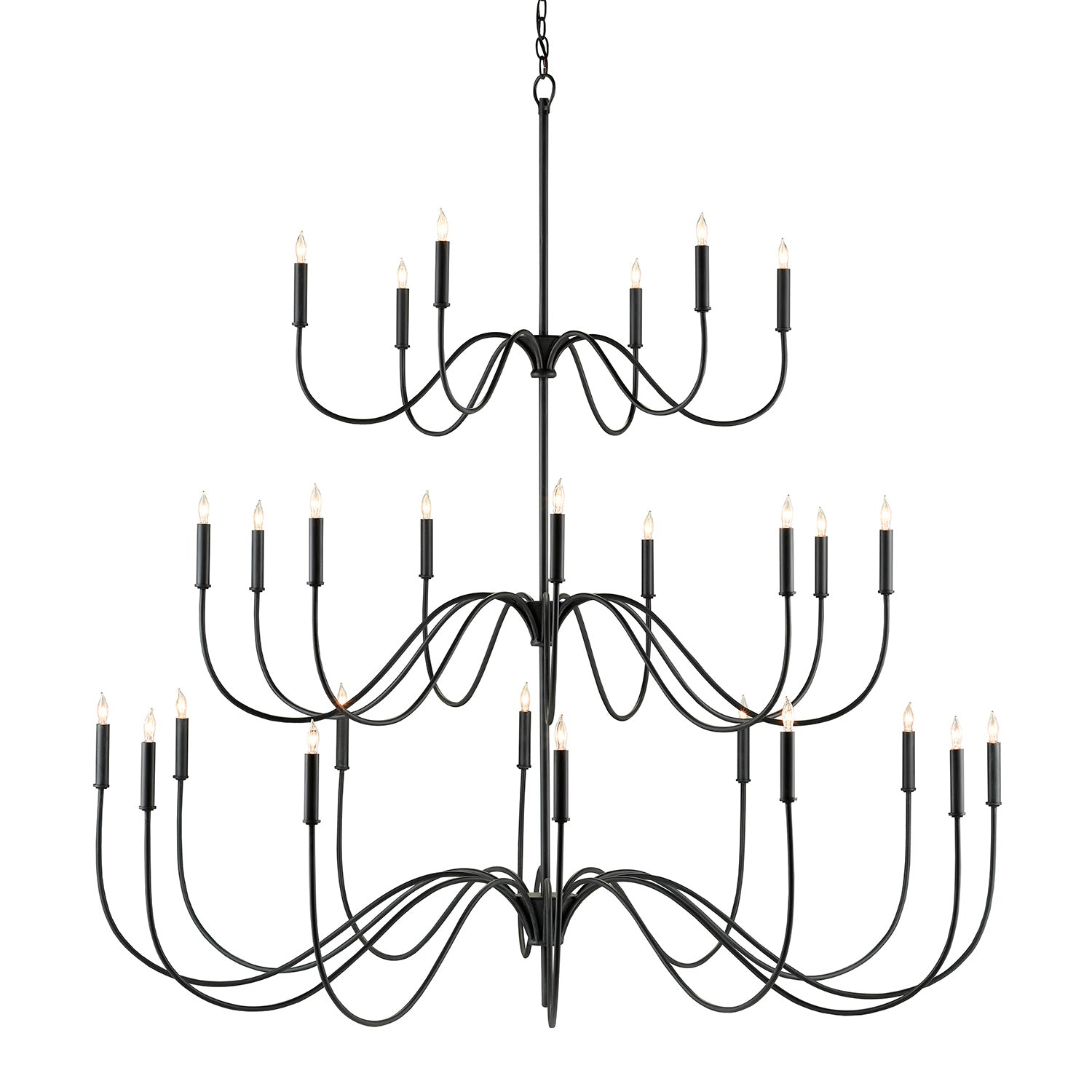 Currey & Co Tirrell 3-Tier Large Chandelier