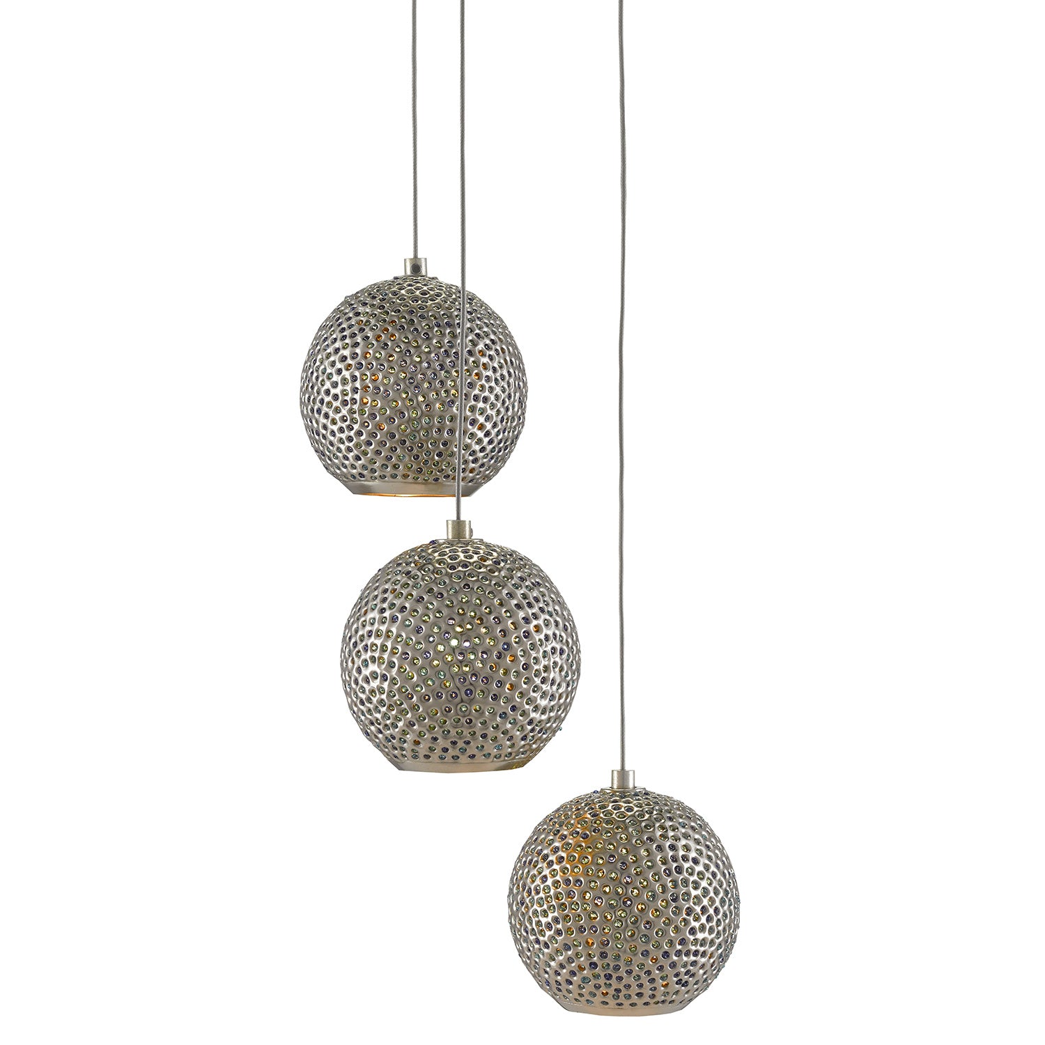 Currey & Co Giro 3-Light Multi-Drop Pendant