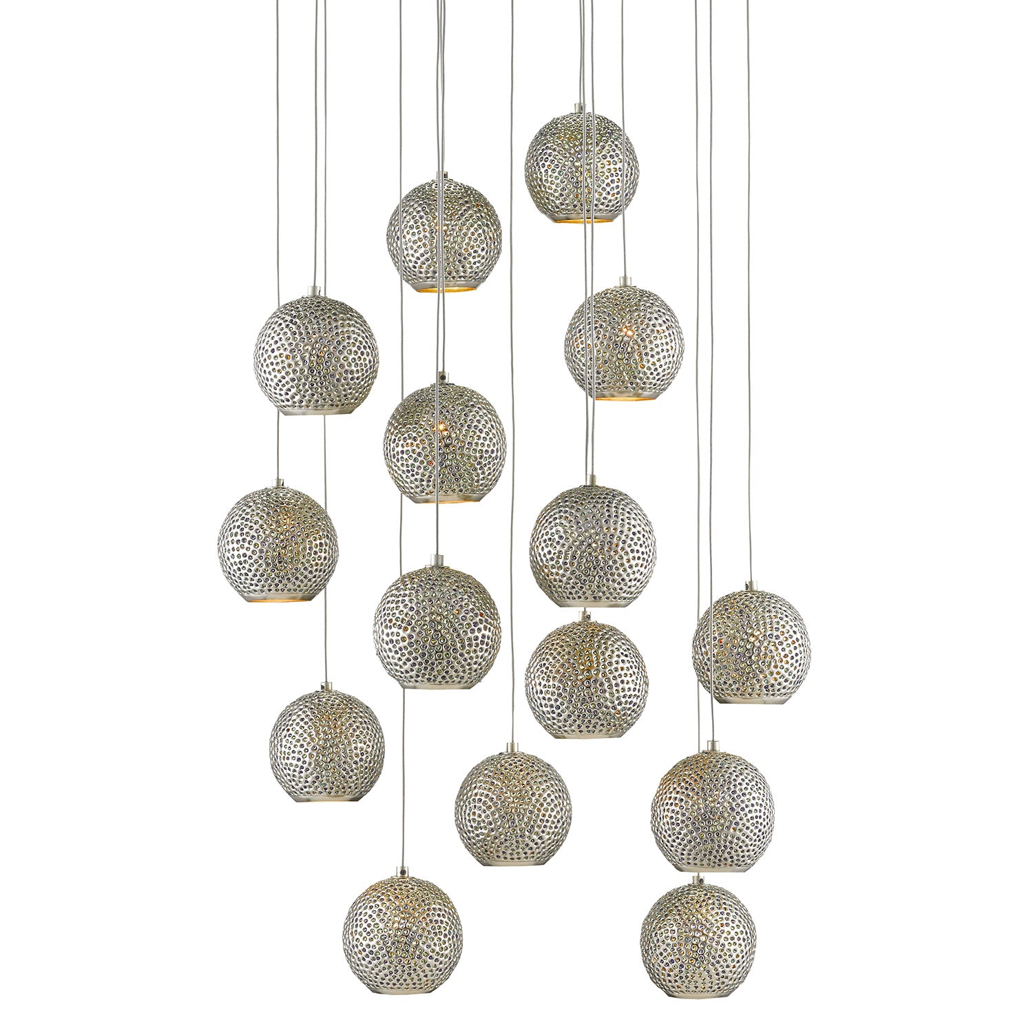 Currey & Co Giro Round 15-Light Multi-Drop Pendant