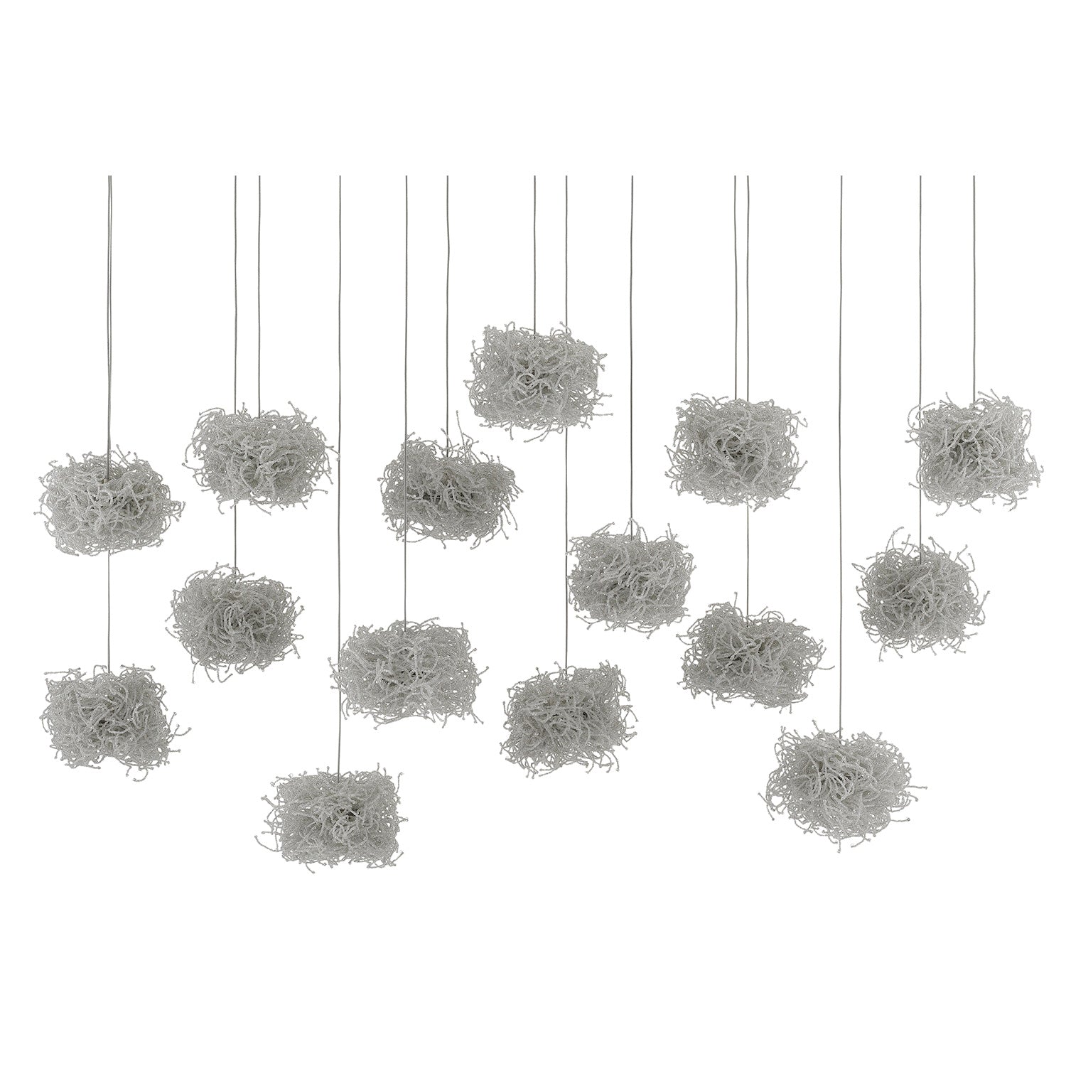 Currey & Co Birds Nest Rectangular 15-Light Multi-Drop Pendant